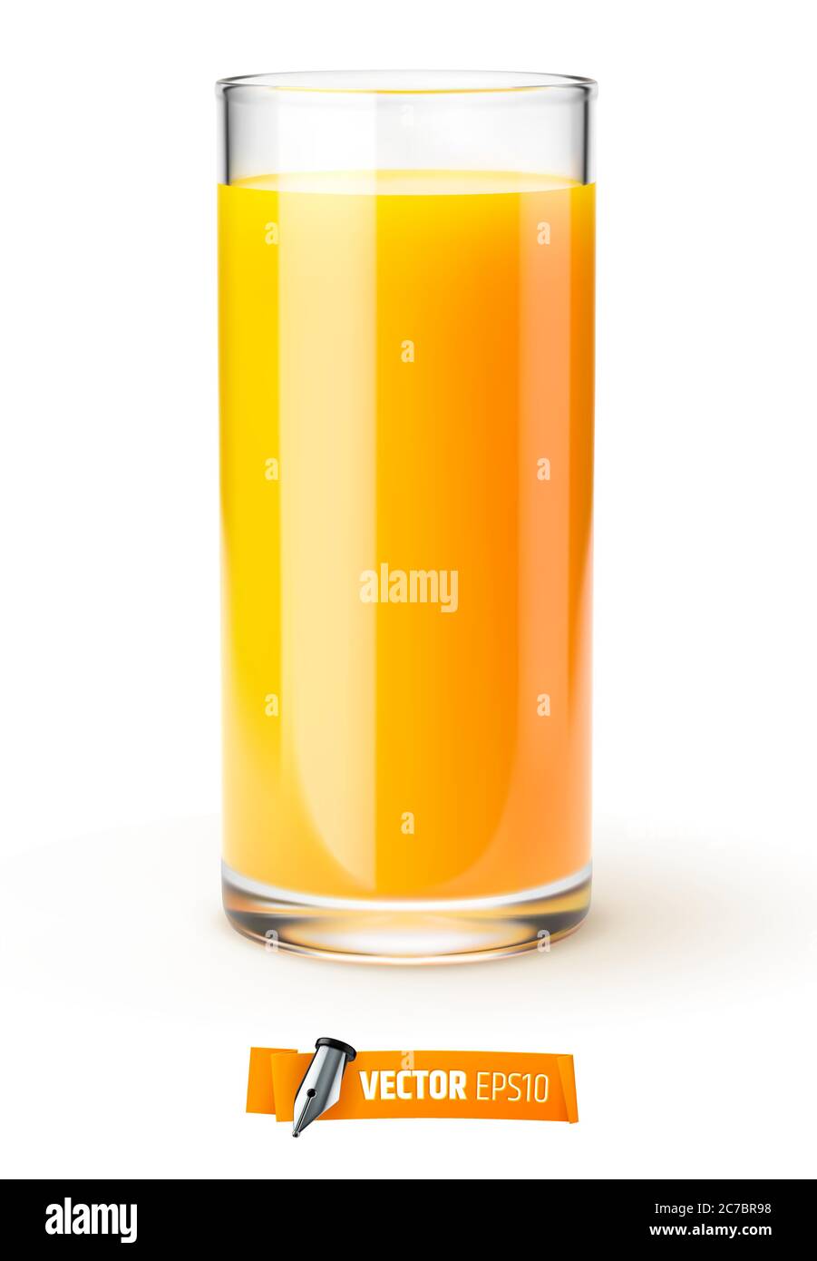 Bicchiere vettoriale di succo di frutta su sfondo bianco Illustrazione Vettoriale