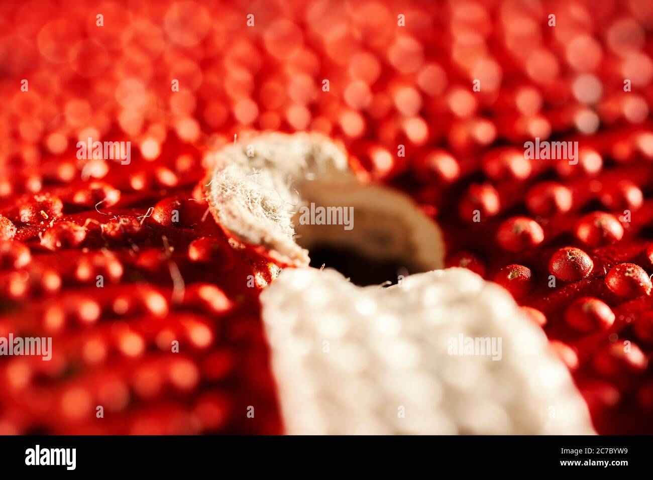Foto macro estrema di un calcio AFL. Sfondo sportivo. Foto Stock