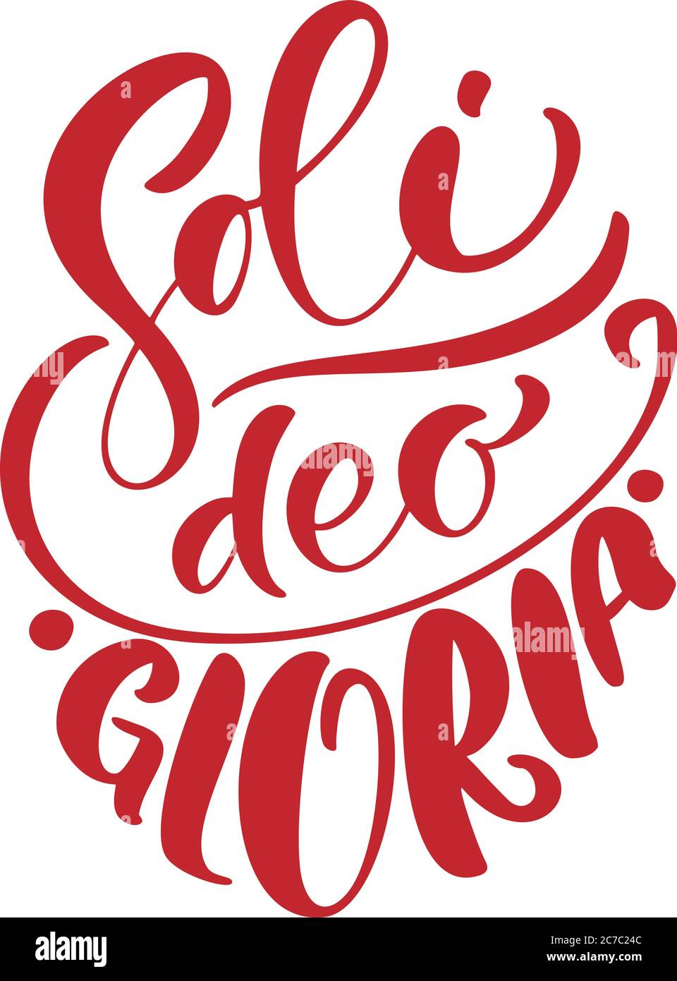 Testo con lettere vettoriali cristiane soli Deo Gloria. Gloria a Dio solo in inglese. Uno dei cinque punti della fondazione del protestante Illustrazione Vettoriale