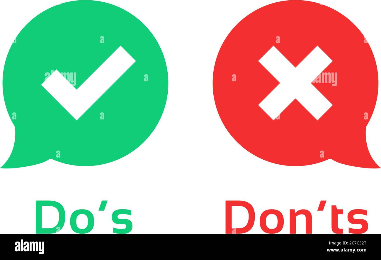 colore bolla del parlato come dos e donts Illustrazione Vettoriale