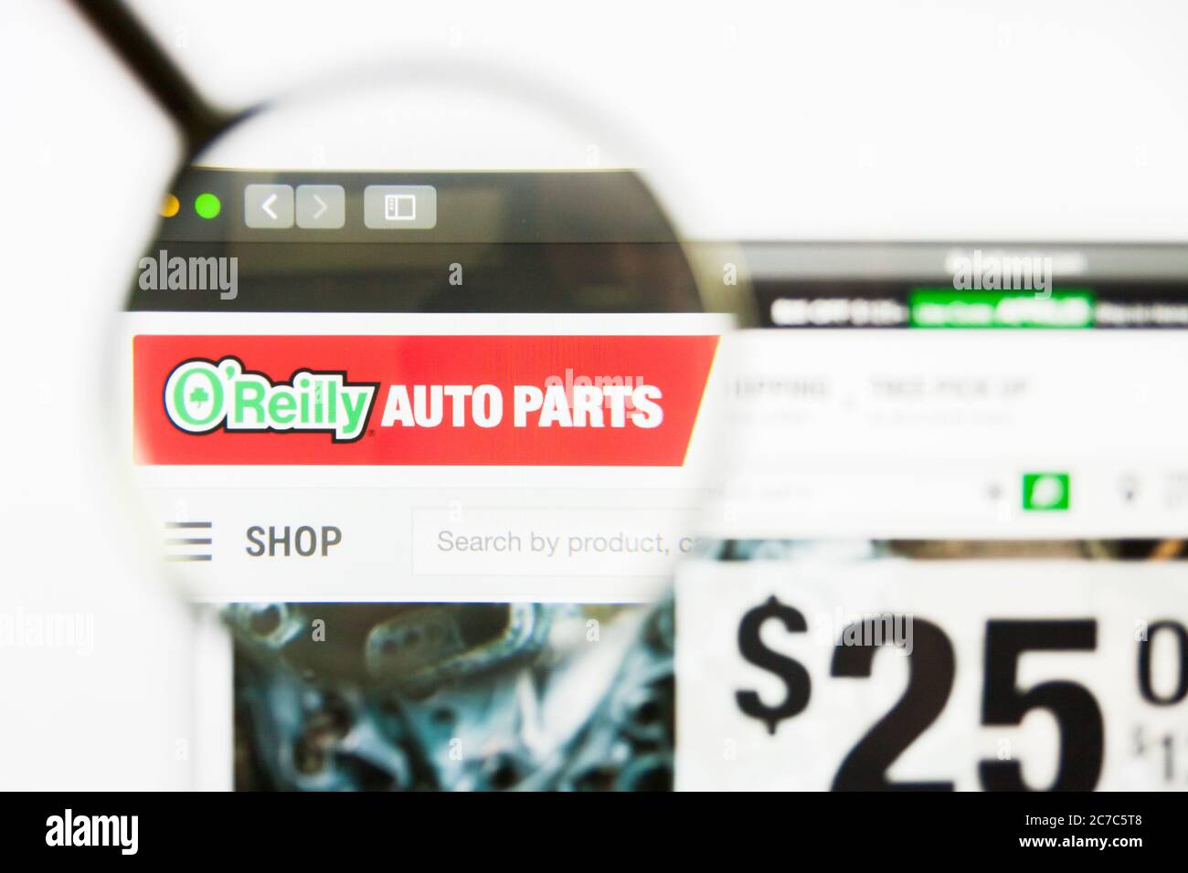 Los Angeles, California, USA - 8 Aprile 2019: Editoriale illustrativo della homepage del sito Web di OReilly Automotive. Logo OReilly Automotive visibile sul display Foto Stock