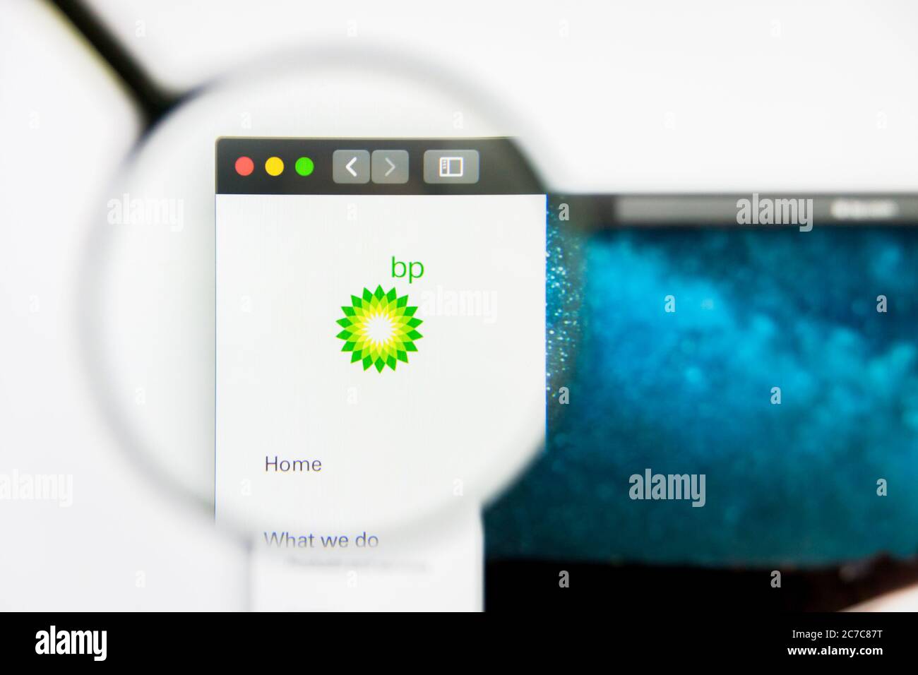 Los Angeles, California, USA - 25 Marzo 2019: Editoriale illustrativo della homepage del sito BP. Logo BP visibile sullo schermo. Foto Stock