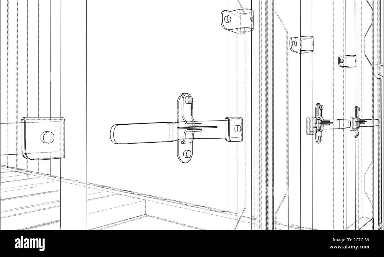 Contenitore di carico. Filo-stile cornice Foto Stock