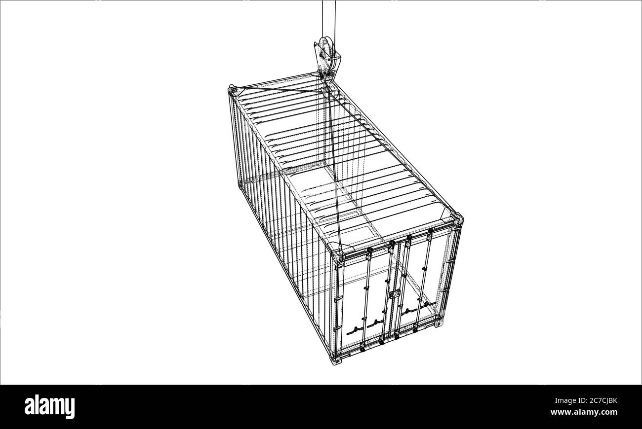 Contenitore di carico. Filo-stile cornice Foto Stock