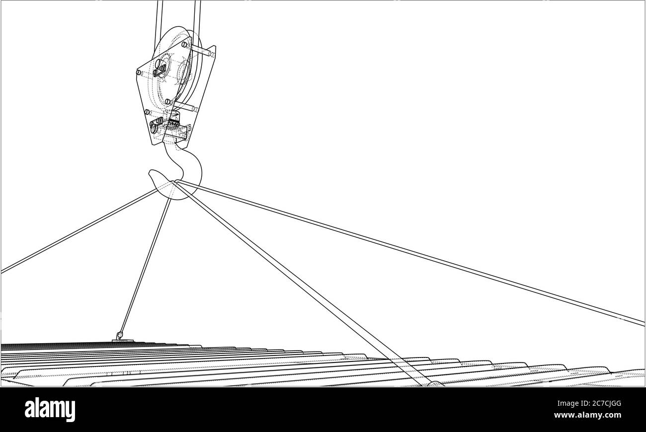 Contenitore di carico. Filo-stile cornice Foto Stock