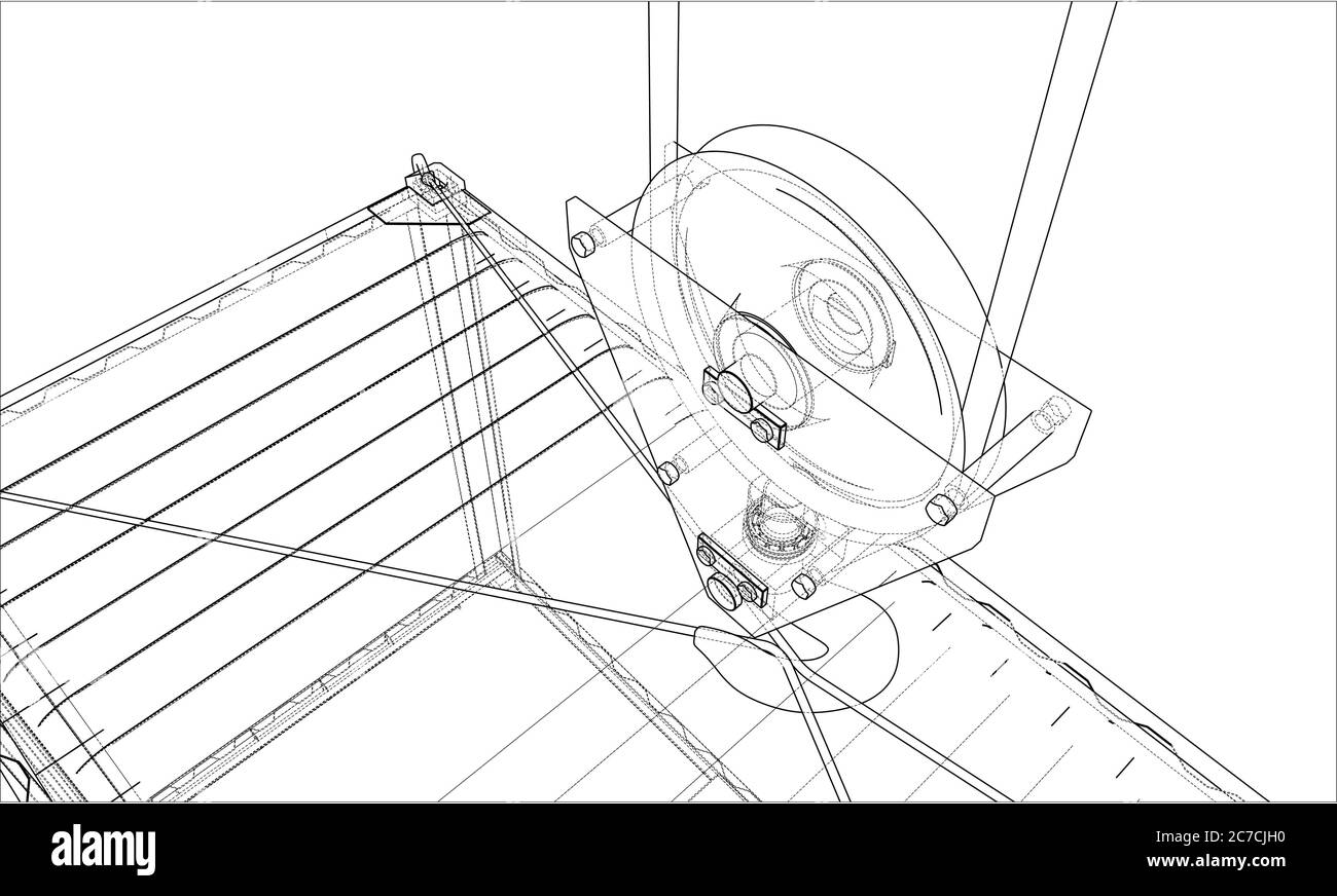 Contenitore di carico. Filo-stile cornice Foto Stock