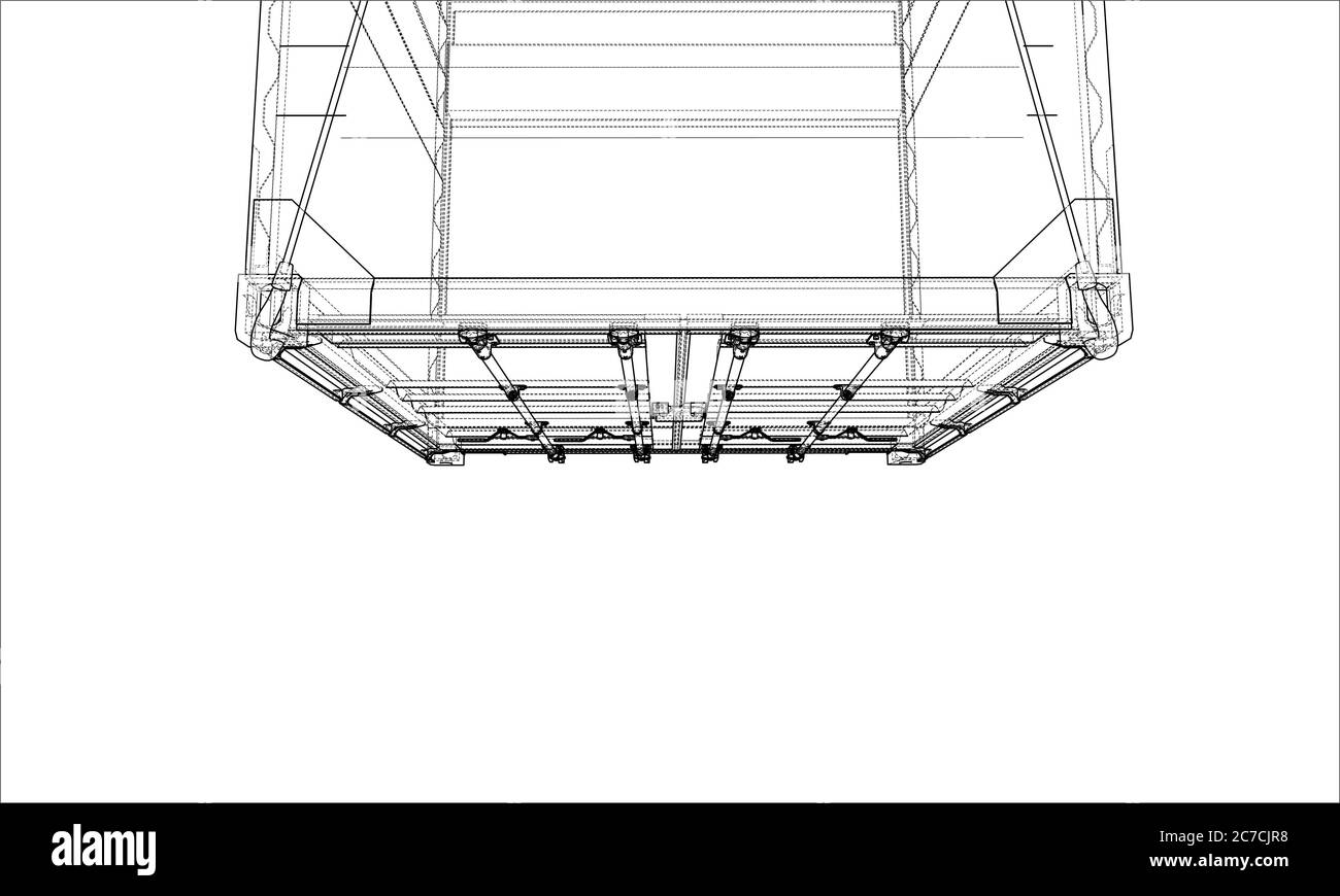 Contenitore di carico. Filo-stile cornice Foto Stock