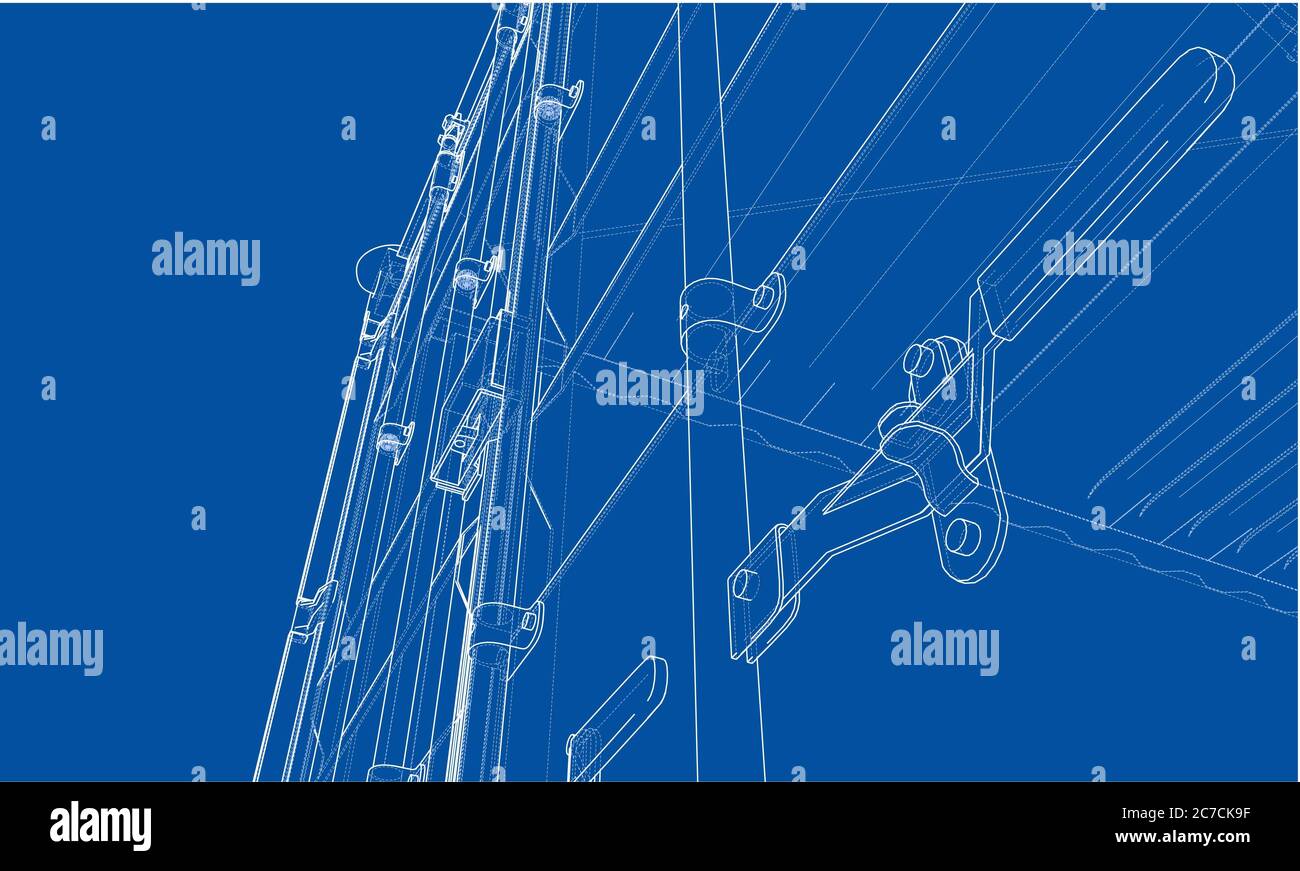 Contenitore di carico. Filo-stile cornice Foto Stock