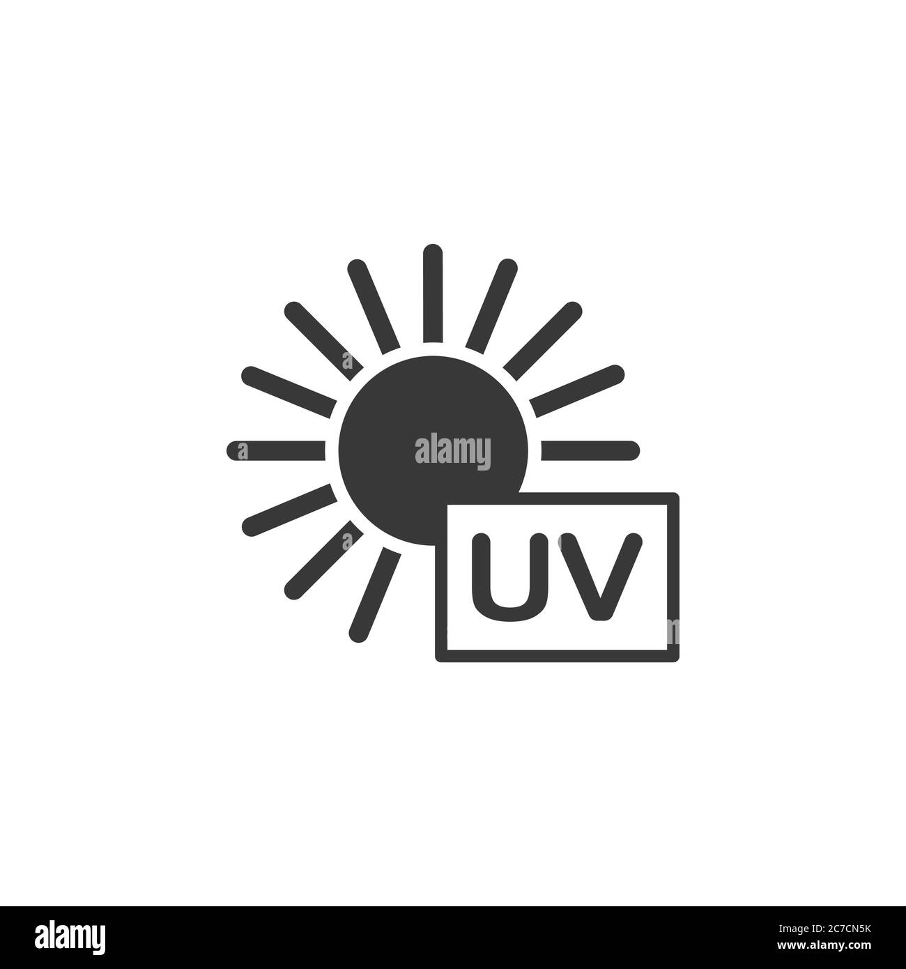 Raggi ultravioletti. Icona isolata. Illustrazione del vettore glifo meteo Illustrazione Vettoriale