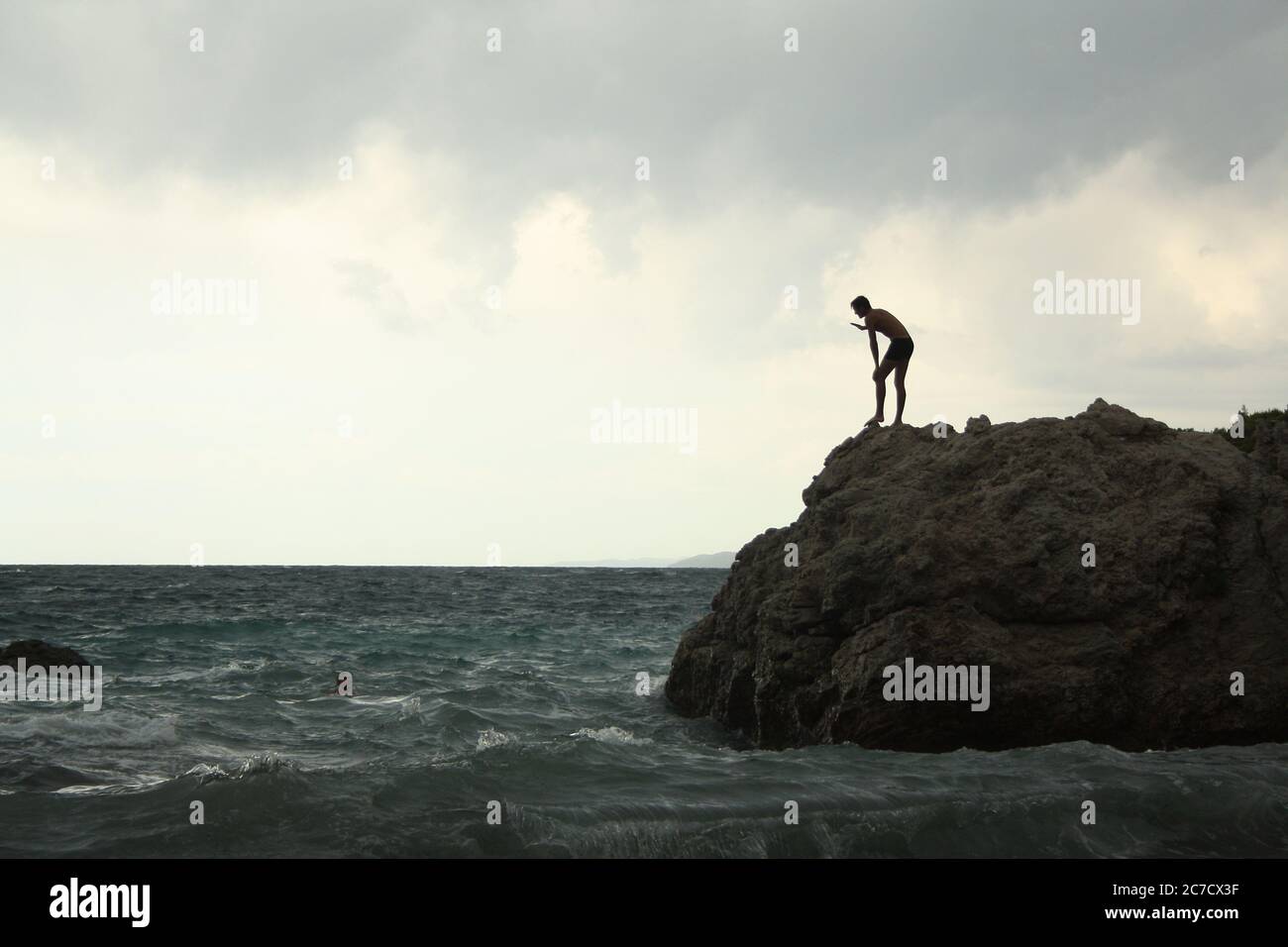 Salto in Adriatico Foto Stock