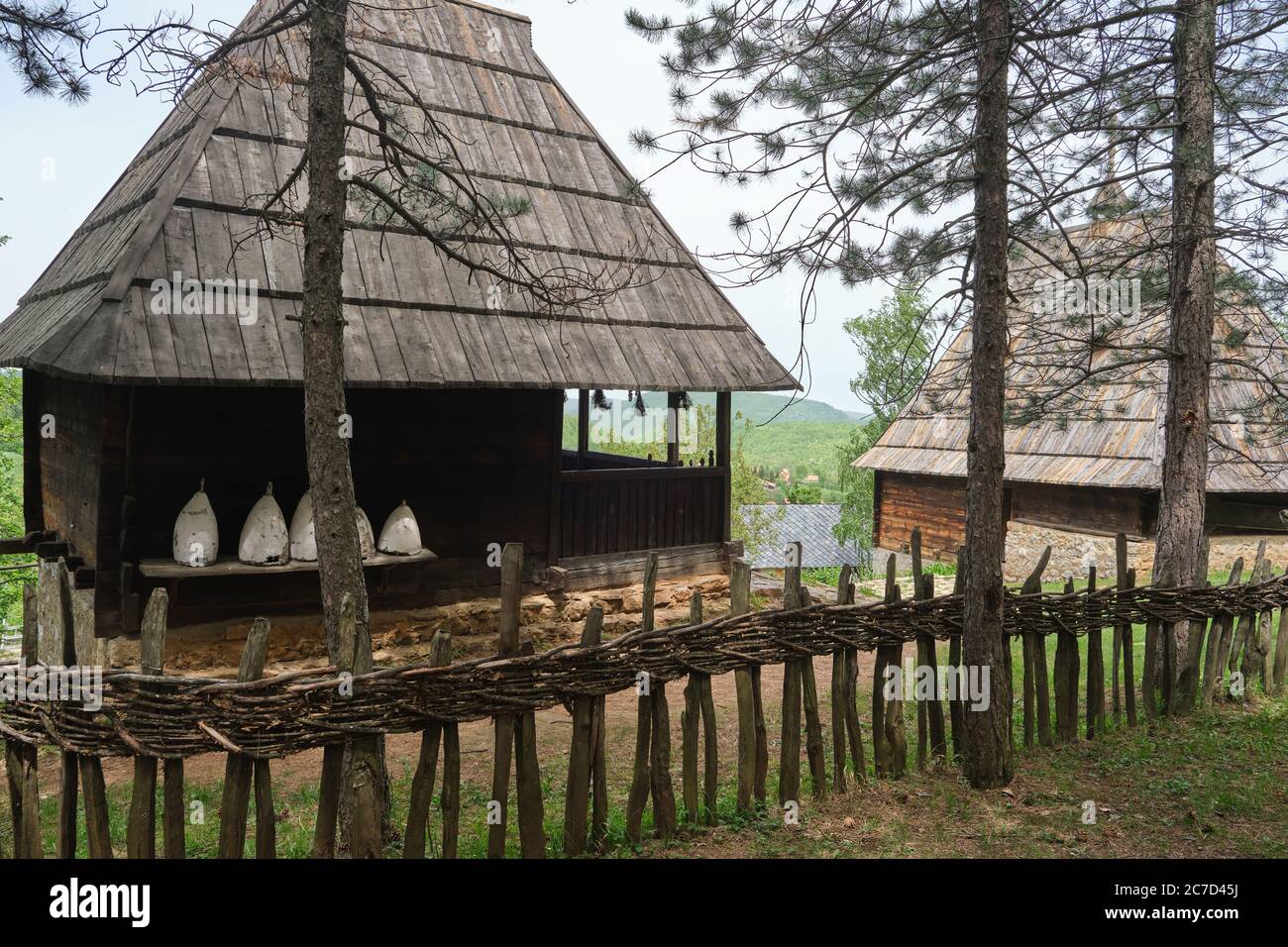 Etno Villaggio di Sirogojno - Zlatibor, Serbia Foto Stock