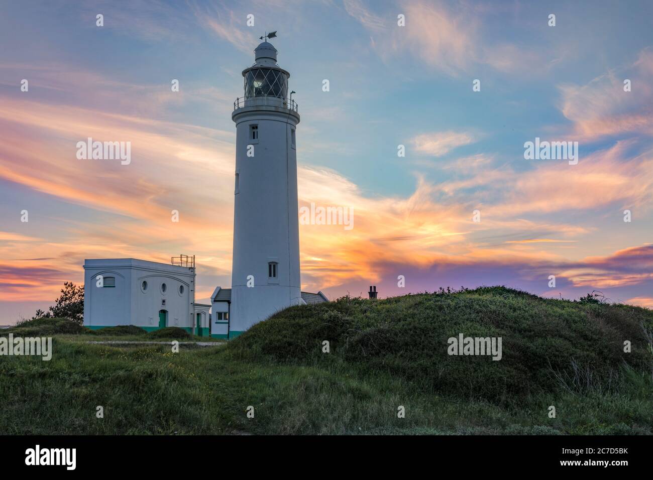 Hurst Point Lighthouse, Solent, Hampshire, Inghilterra, Regno Unito Foto Stock
