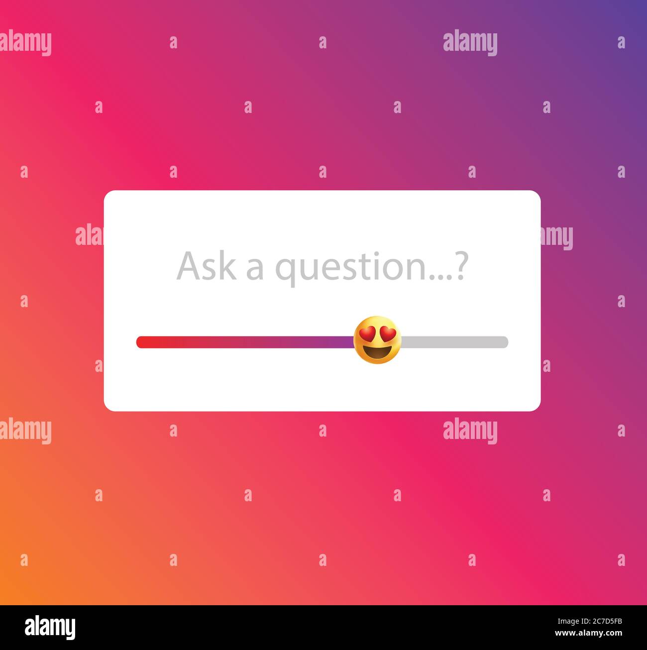 Slider livello di amore.Chiedi domanda insta gram adesivo social media, icona modello, interfaccia utente pulsante domande storie social media design vettore. Illustrazione Vettoriale