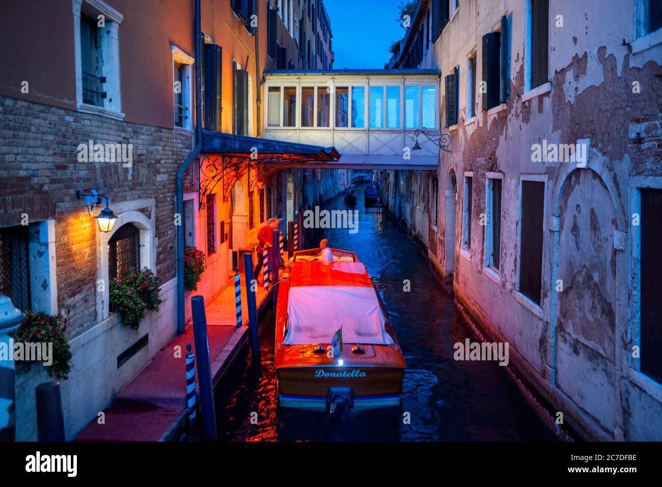 Il Ponte dei Sospiri dei Sospiri sul Rio di Palazzo della paglia, Venezia, Italia. Ponte della paglia, ponte storico Foto Stock