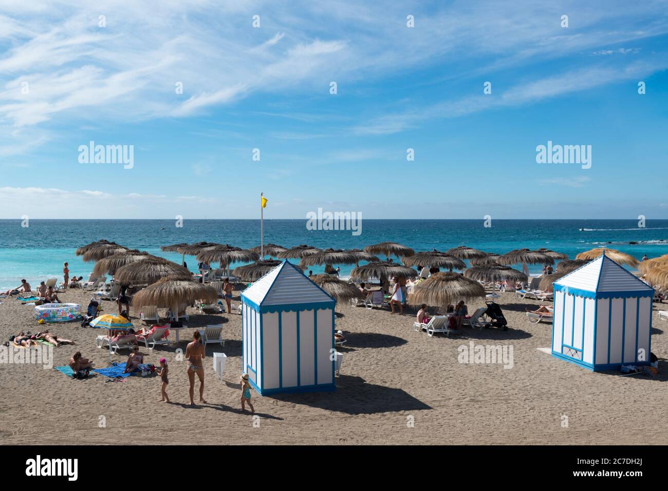 La Caleta sulla Costa Adeje a Tenerife, Isole Canarie, Spagna Foto Stock