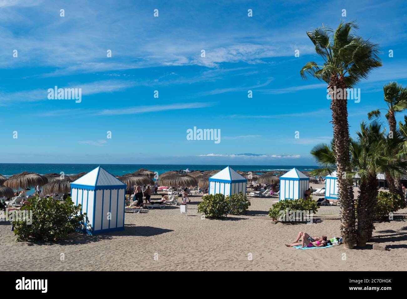 La Caleta sulla Costa Adeje a Tenerife, Isole Canarie, Spagna Foto Stock