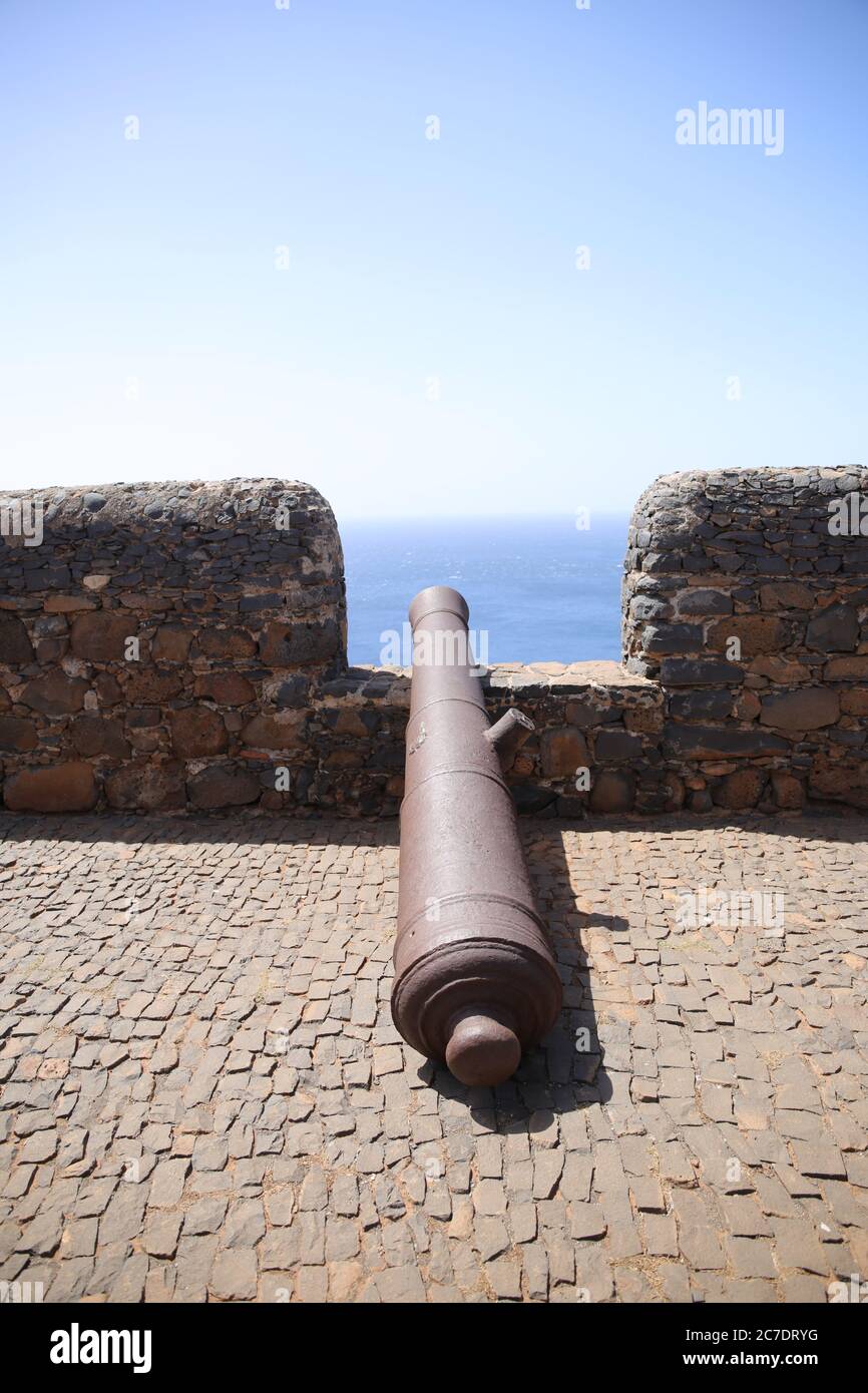 São Felipe Royal fortificazione, isola di Santiaog, Capo Verde Foto Stock