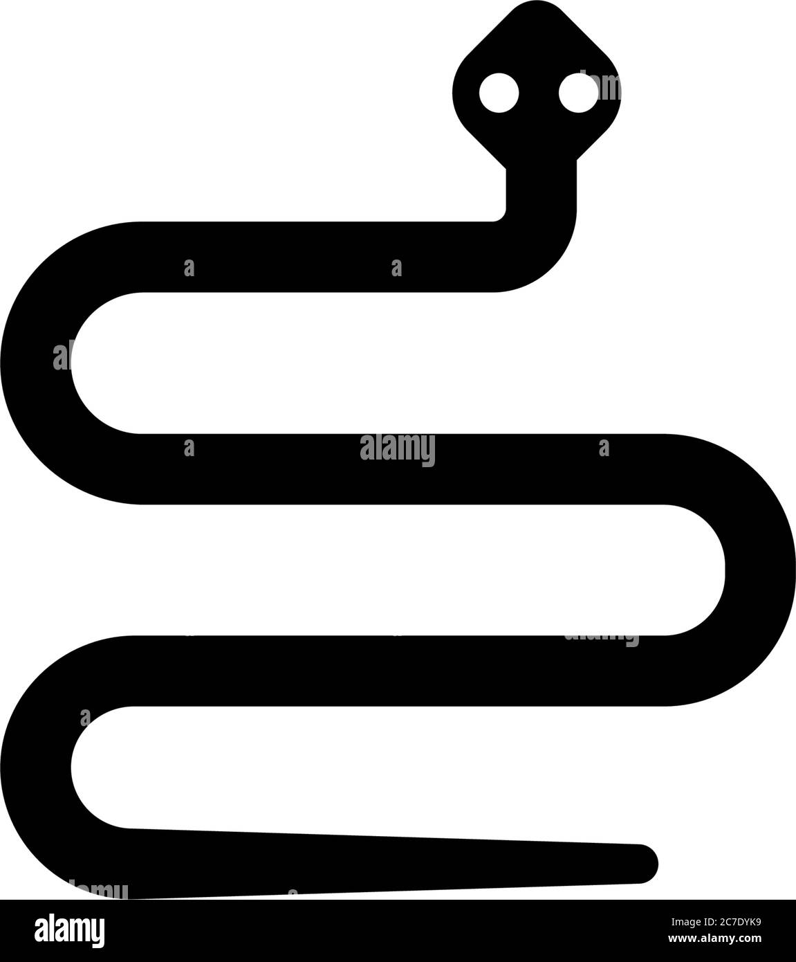 Serpente veleno, animale esotico, Rettile pericolo. Illustrazione dell'icona Flat Vector. Semplice simbolo nero su sfondo bianco. Serpente veleno, animale esotico, Rettile si Illustrazione Vettoriale