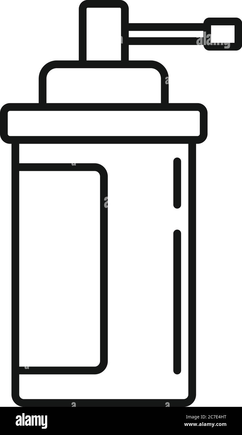 Icona del flacone spray omeopatico. Contorno omeopatia spray flacone icona vettore per web design isolato su sfondo bianco Illustrazione Vettoriale