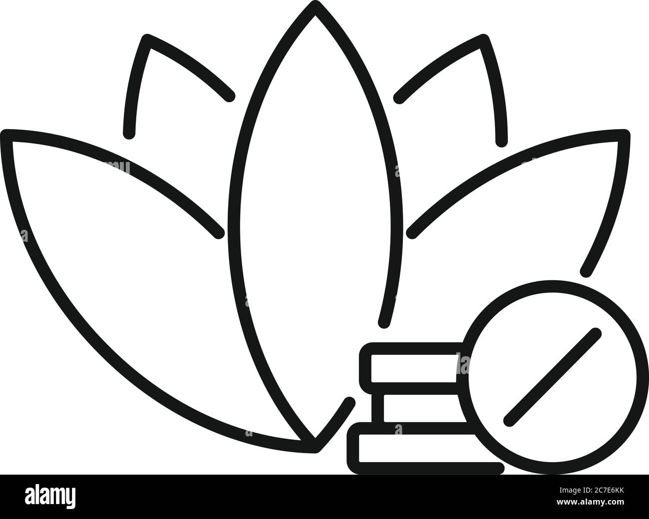 Icona delle pillole di cura delle foglie. Contorno foglia cura pillole vettore icona per web design isolato su sfondo bianco Illustrazione Vettoriale