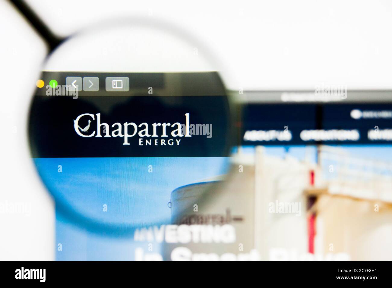 Los Angeles, California, USA - 25 Marzo 2019: Editoriale illustrativo della homepage del sito web Chaparral Energy. Logo Chaparral Energy visibile sul display Foto Stock