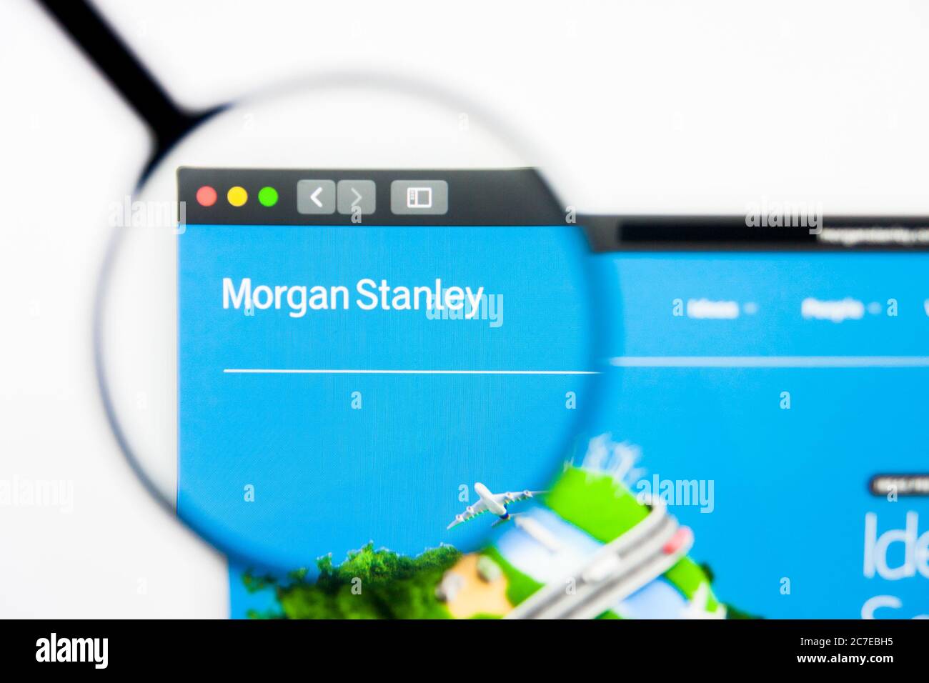 Los Angeles, California, USA - 23 Marzo 2019: Editoriale illustrativo della homepage del sito web Morgan Stanley. Logo Morgan Stanley visibile sullo schermo Foto Stock