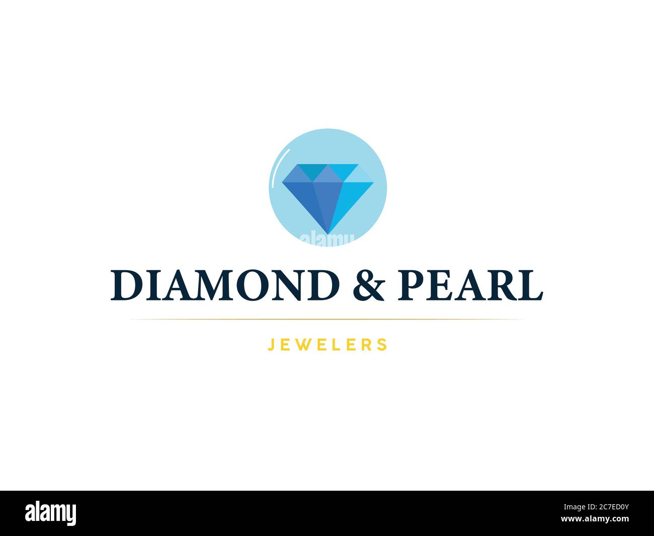 Logo gioielleria in diamante e perla per negozi, showroom e scopo commerciale, logo gioielli, icona, simbolo, vettore di illustrazione di sfondo Illustrazione Vettoriale