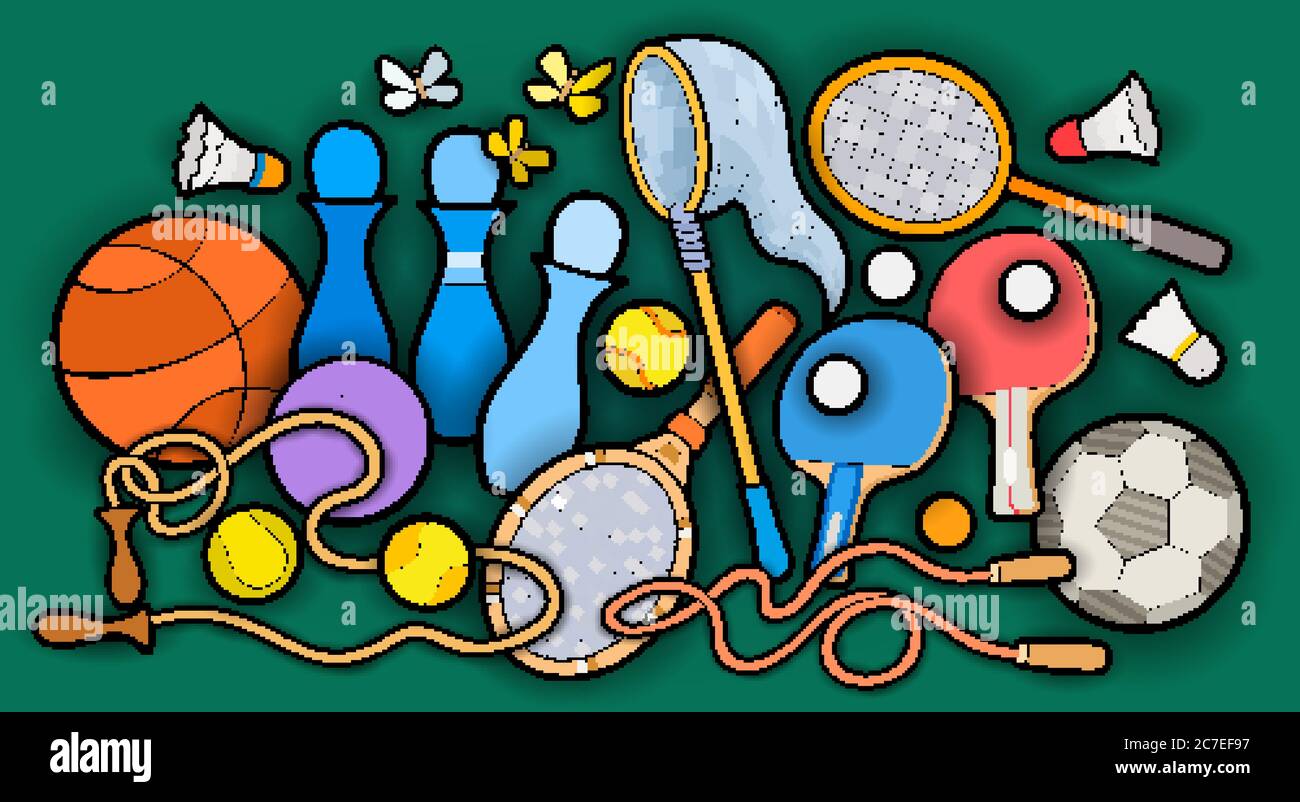 Cartoon carino doodles bambini giocattoli illustrazione Illustrazione Vettoriale