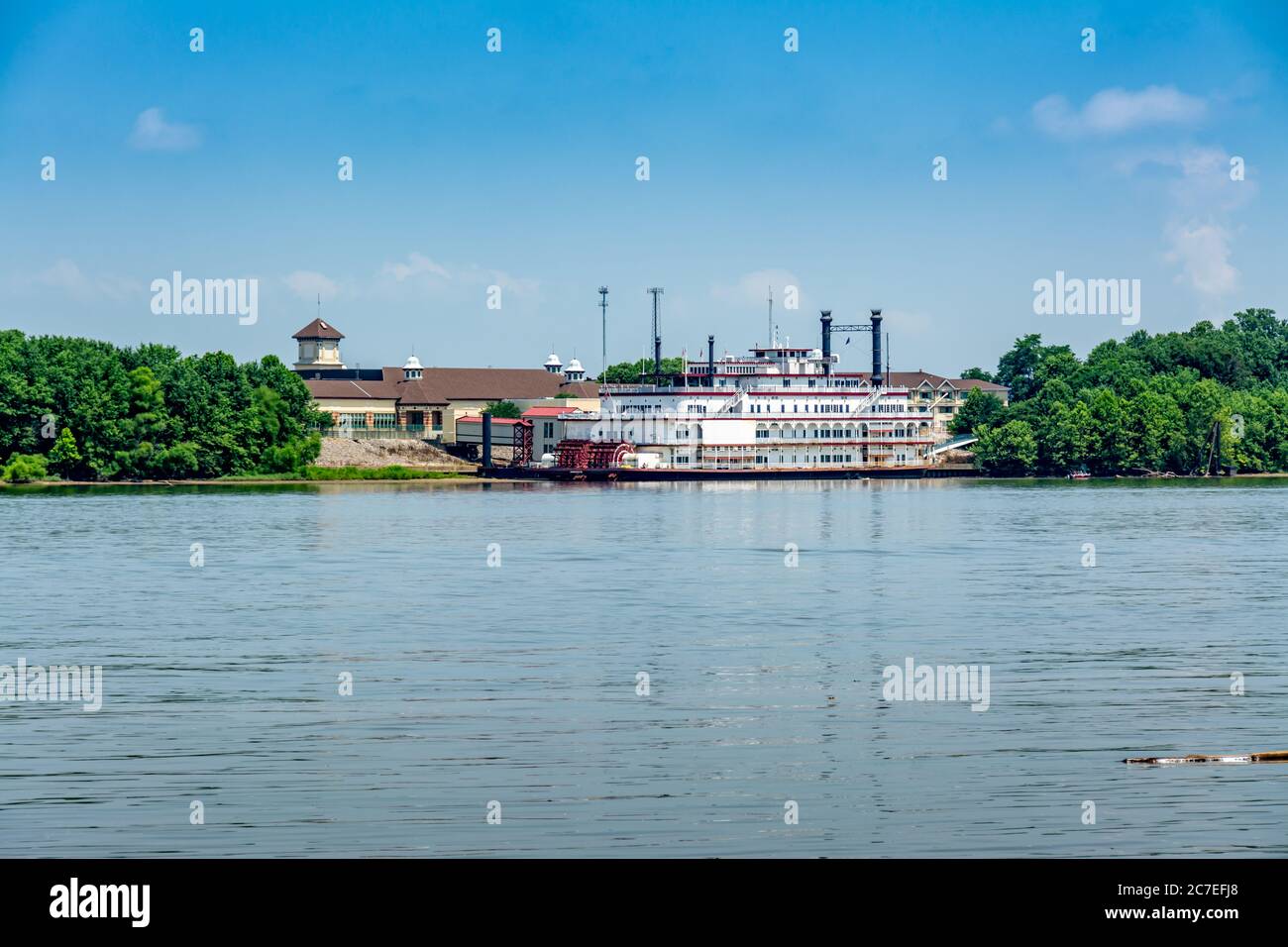 Il battello a vapore Grand Victoria II attraccato al Grand Victoria Casino & Resort a Rising Sun, Indiana, sul fiume Ohio Foto Stock
