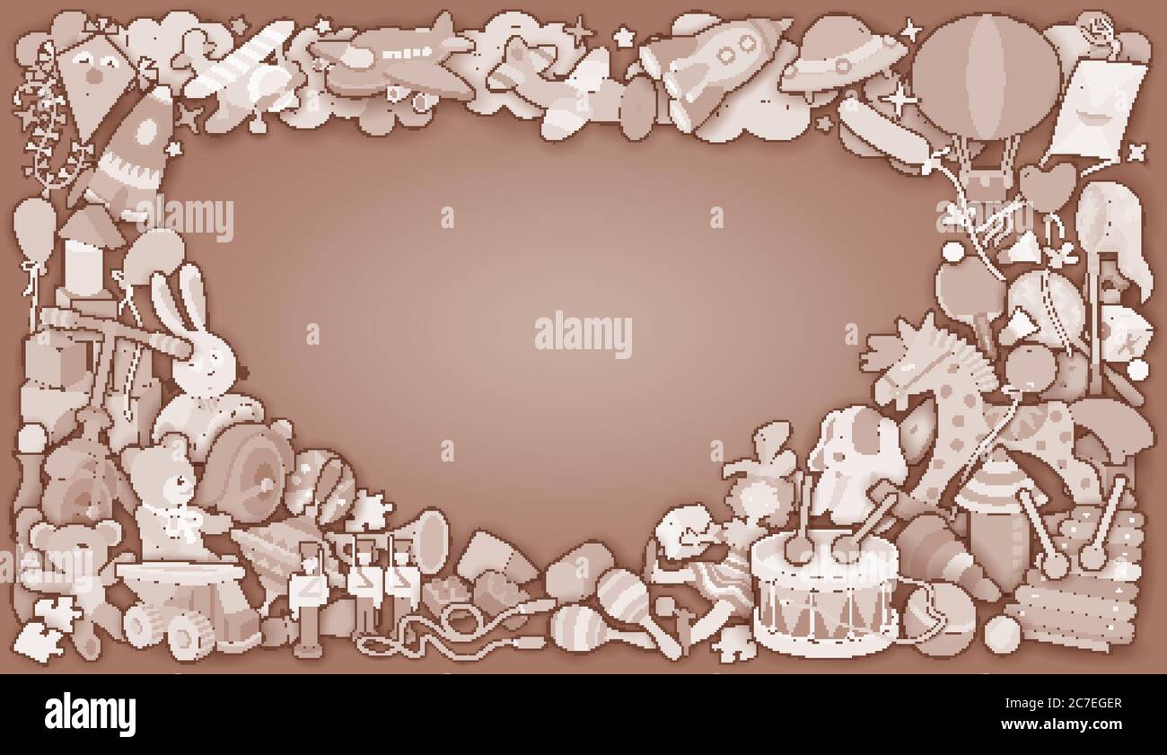 Cartoon carino doodles bambini giocattoli illustrazione Illustrazione Vettoriale