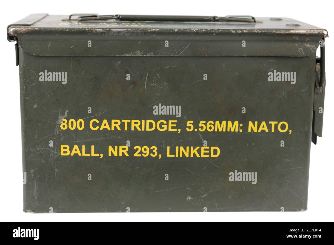 .50 calibro munizioni possono essere isolate su bianco Foto Stock
