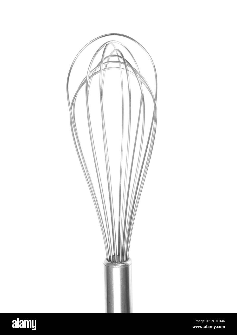 frusta d'uovo, frusta di filo, isolato su bianco Foto Stock