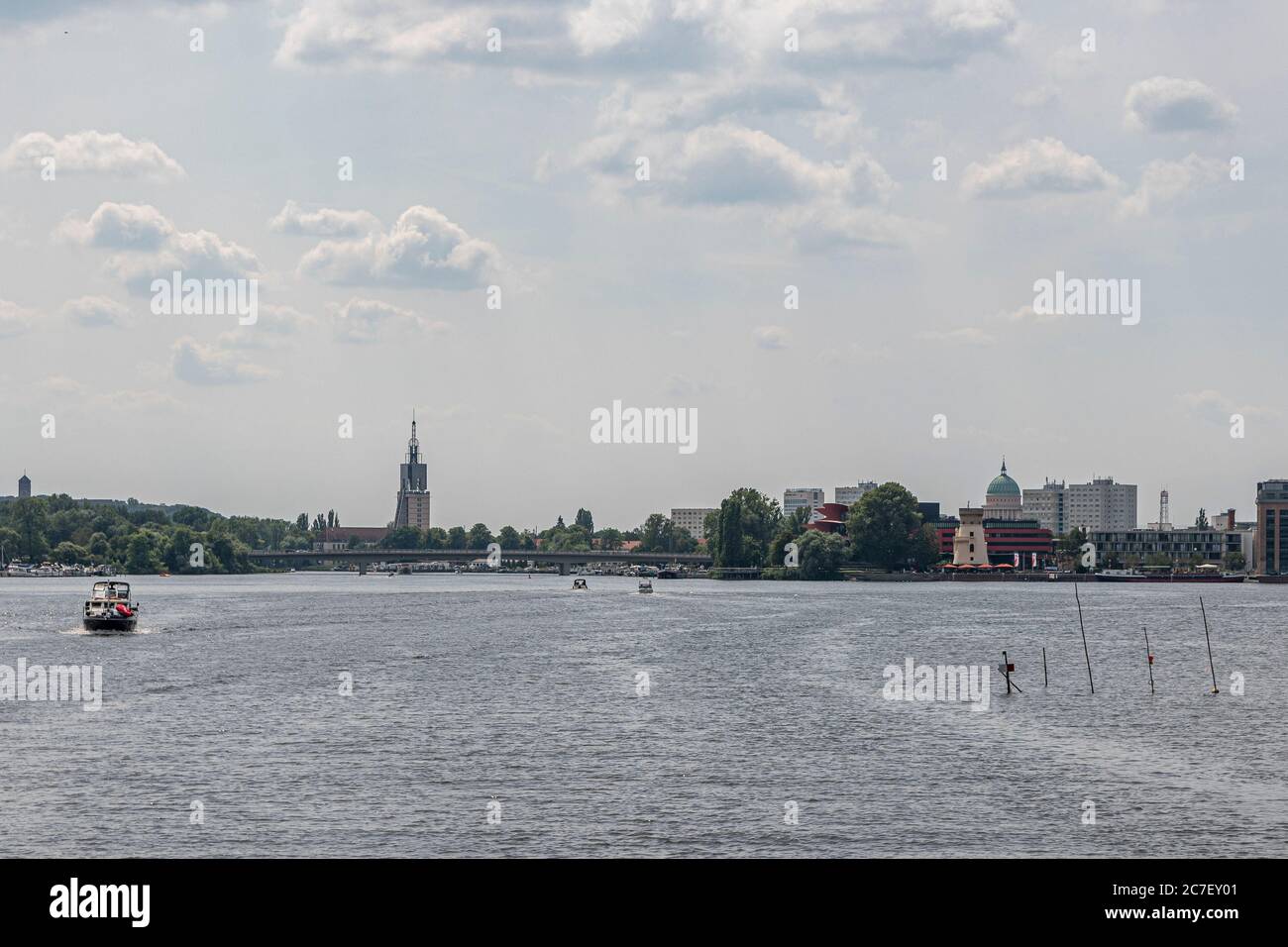 Crociera in barca a Potsdam Foto Stock