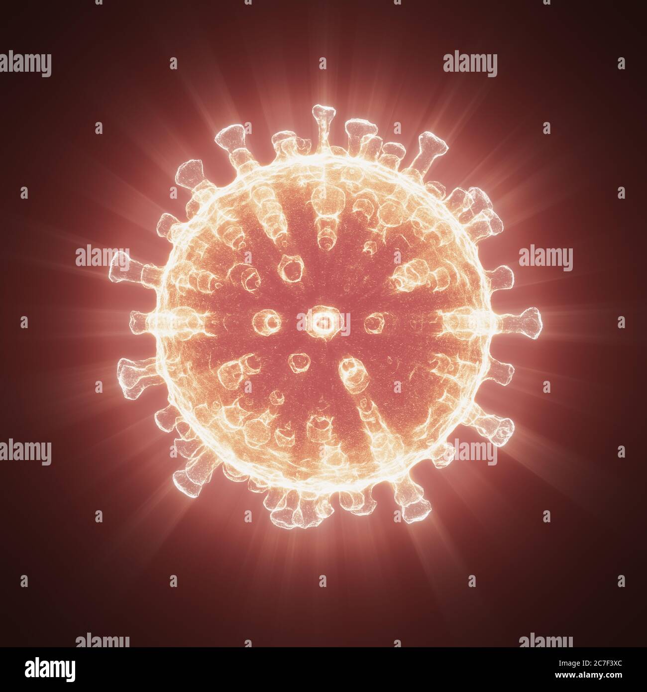 Struttura virale. La particella virale è costituita da un nucleo di acido nucleico (DNA o RNA) circondato da un rivestimento proteico. Virus illustrativo concettuale. 3D i Foto Stock