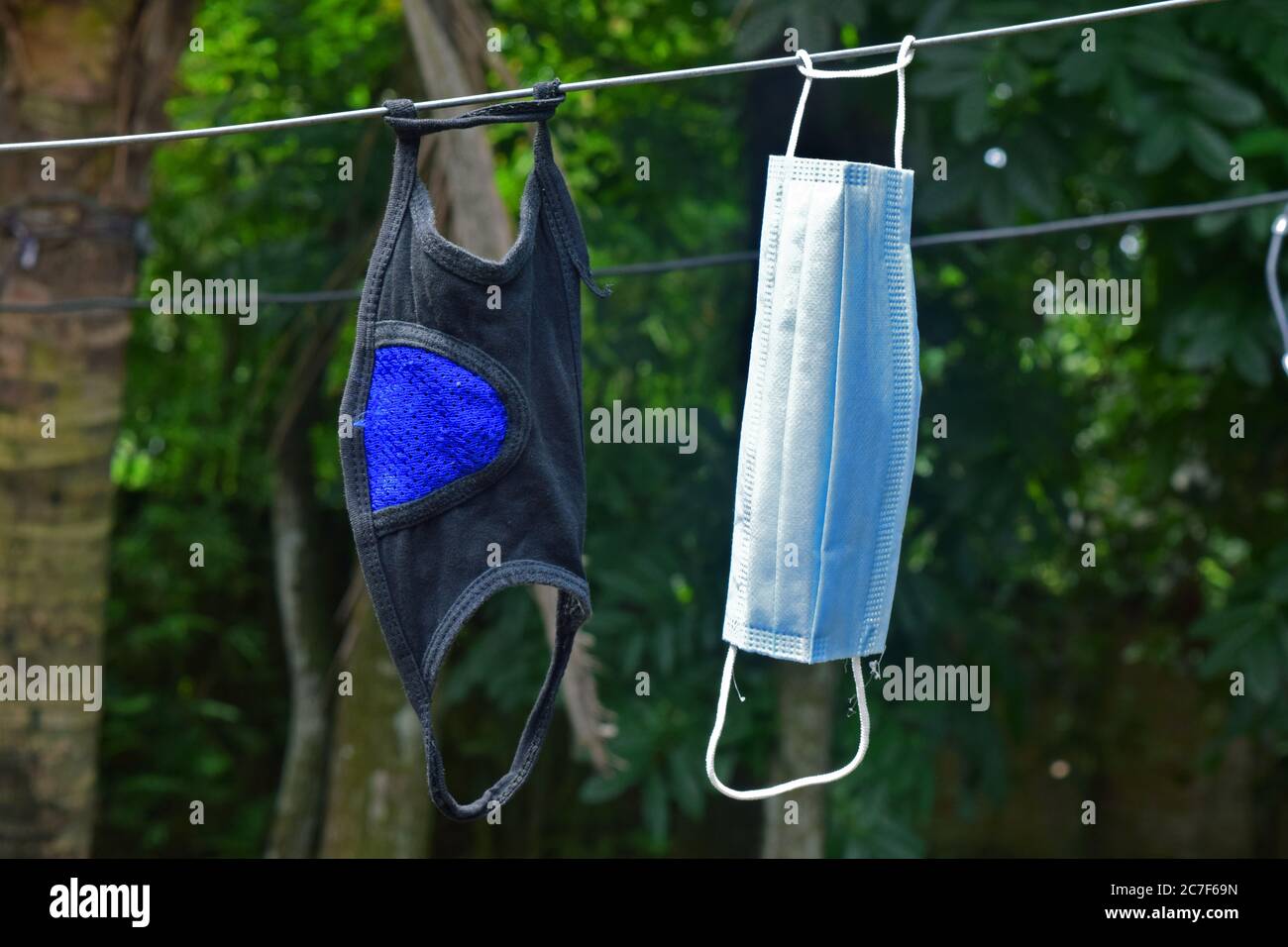 maschera facciale per la protezione dal virus pandemico covid-19 Foto Stock