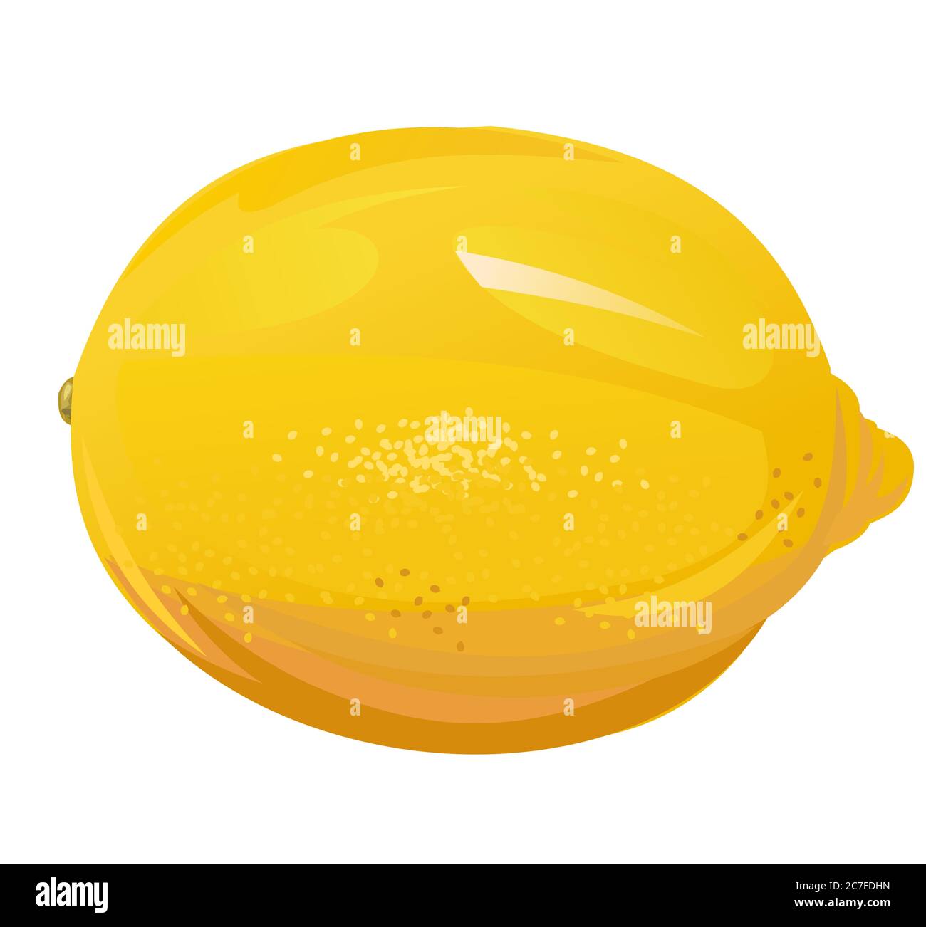 Limone. Agrume sour. Giallo frutta meridionale. Oggetto isolato. Illustrazione vettoriale. Limone succoso maturo. Illustrazione Vettoriale