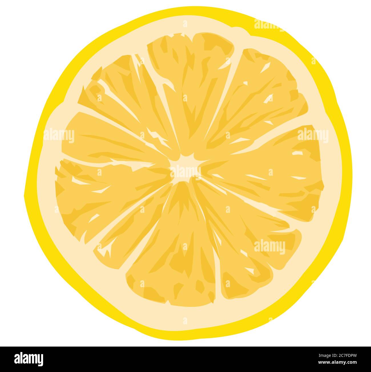 Limone. Agrume sour. Giallo frutta meridionale. Oggetto isolato. Illustrazione vettoriale. Limone succoso maturo. Illustrazione Vettoriale