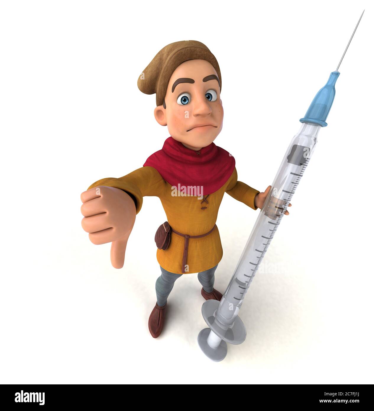 3D Illustrazione di un carattere storico medievale Foto Stock