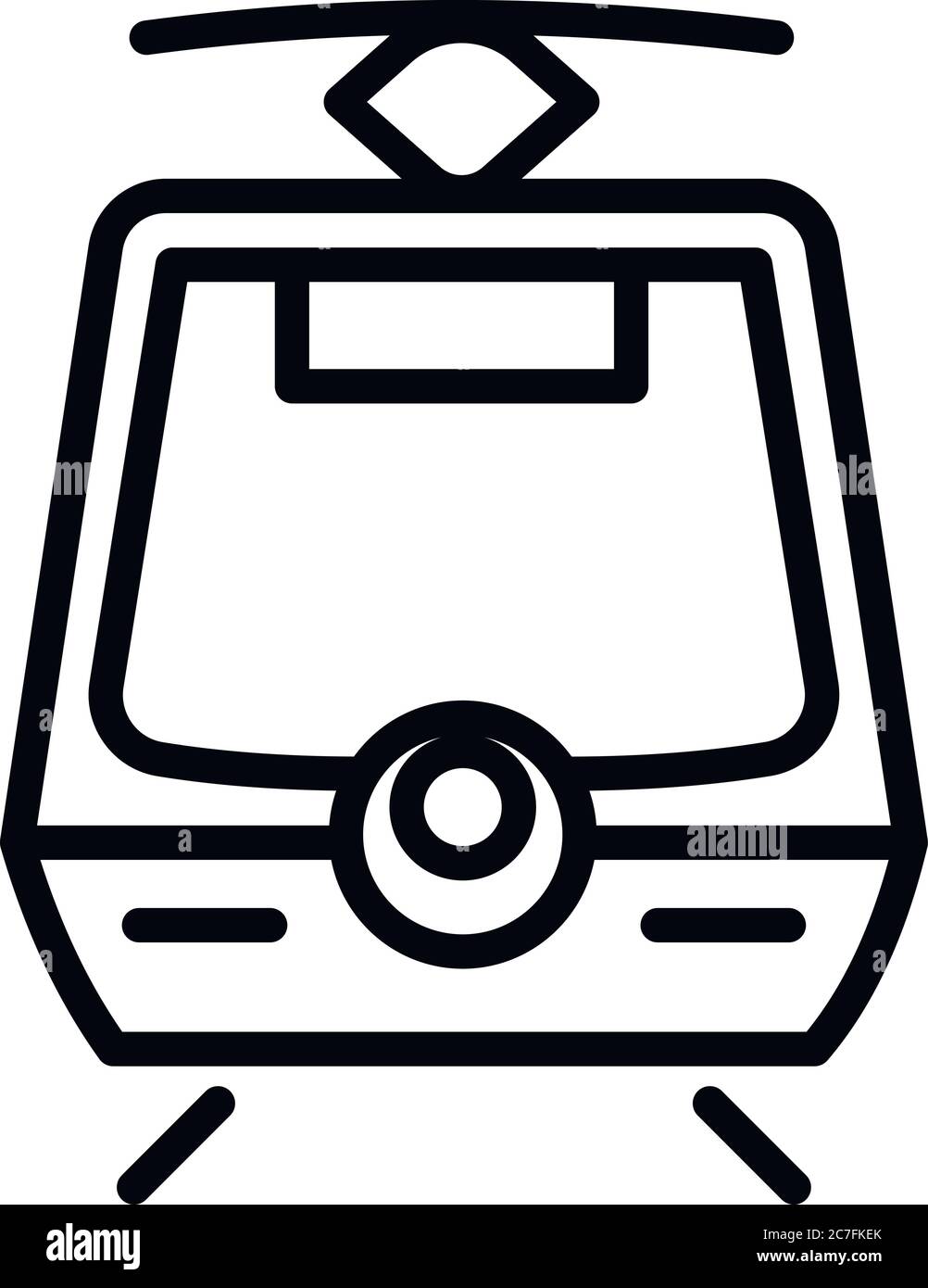 Icona della macchina del tram cittadino. Icona vettoriale di auto del tram della città per il web design isolato su sfondo bianco Illustrazione Vettoriale