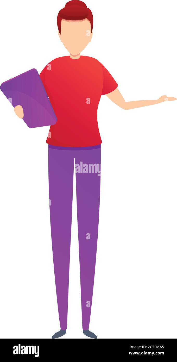 Icona Headhunter donna. Cartone animato di donna headhunter vettore icona per il web design isolato su sfondo bianco Illustrazione Vettoriale