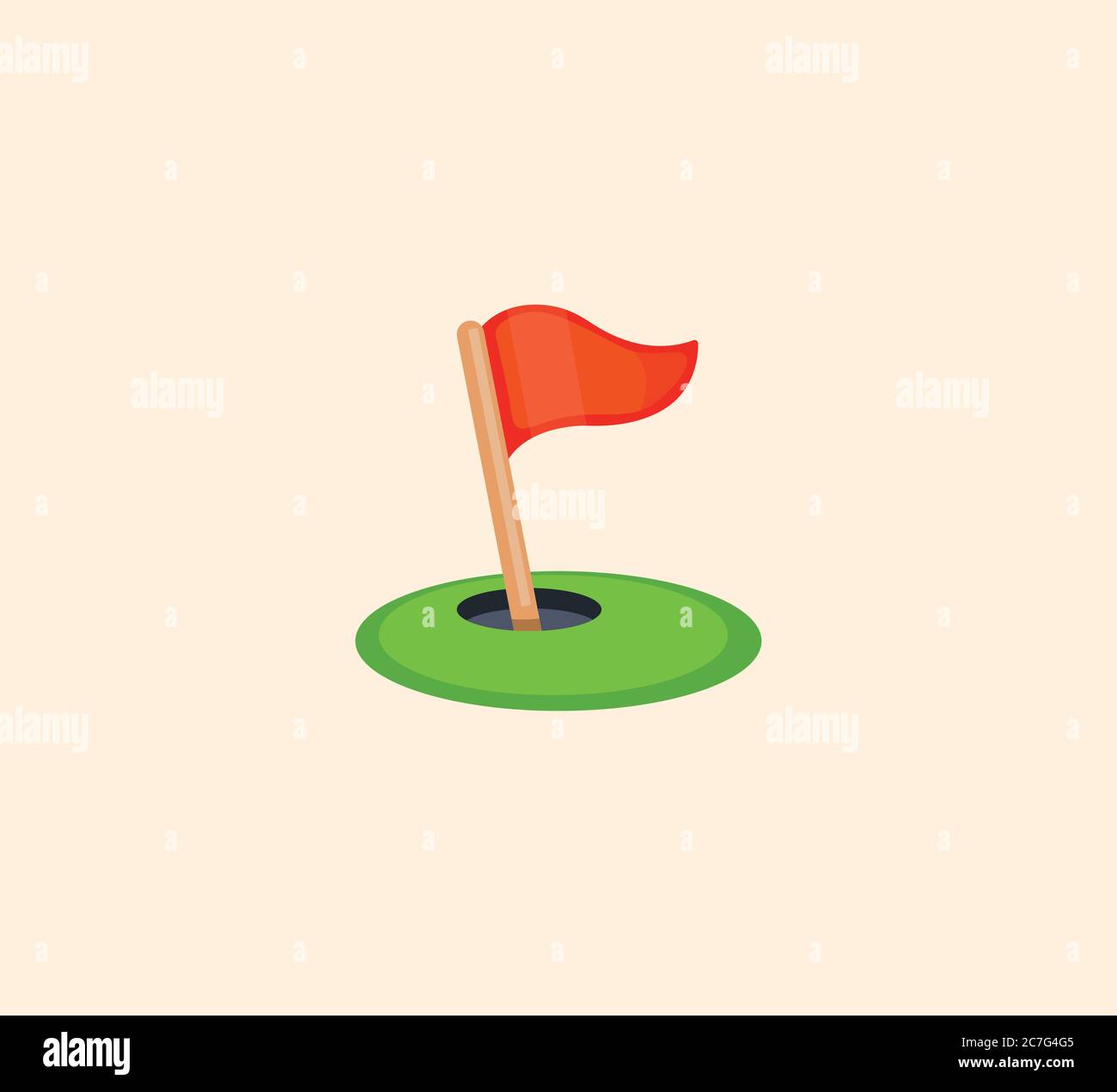 Immagine isolata vettore flag golf. Icona della bandiera del golf Illustrazione Vettoriale