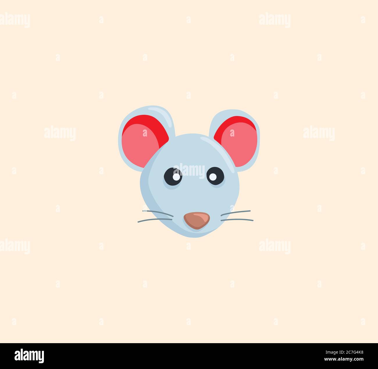 Immagine isolata del vettore della faccia del mouse. Icona del mouse Illustrazione Vettoriale