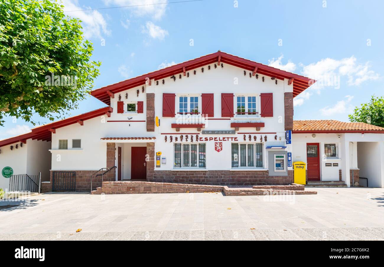 Ufficio postale di Espelette in Francia Foto Stock