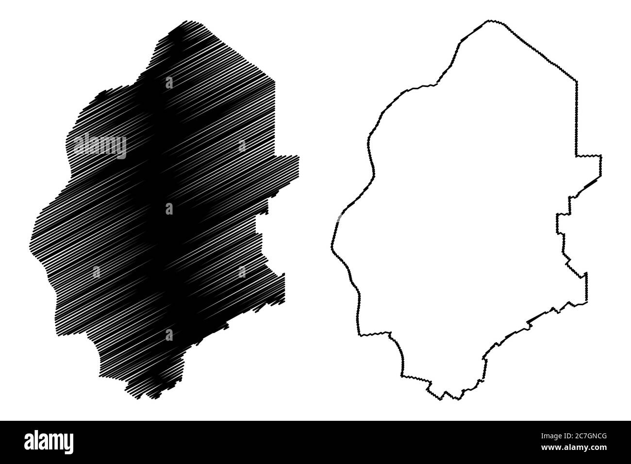 Jhang City (Repubblica islamica del Pakistan, Provincia del Punjab) mappa illustrazione vettoriale, abbozzare la città di Jhang mappa Illustrazione Vettoriale