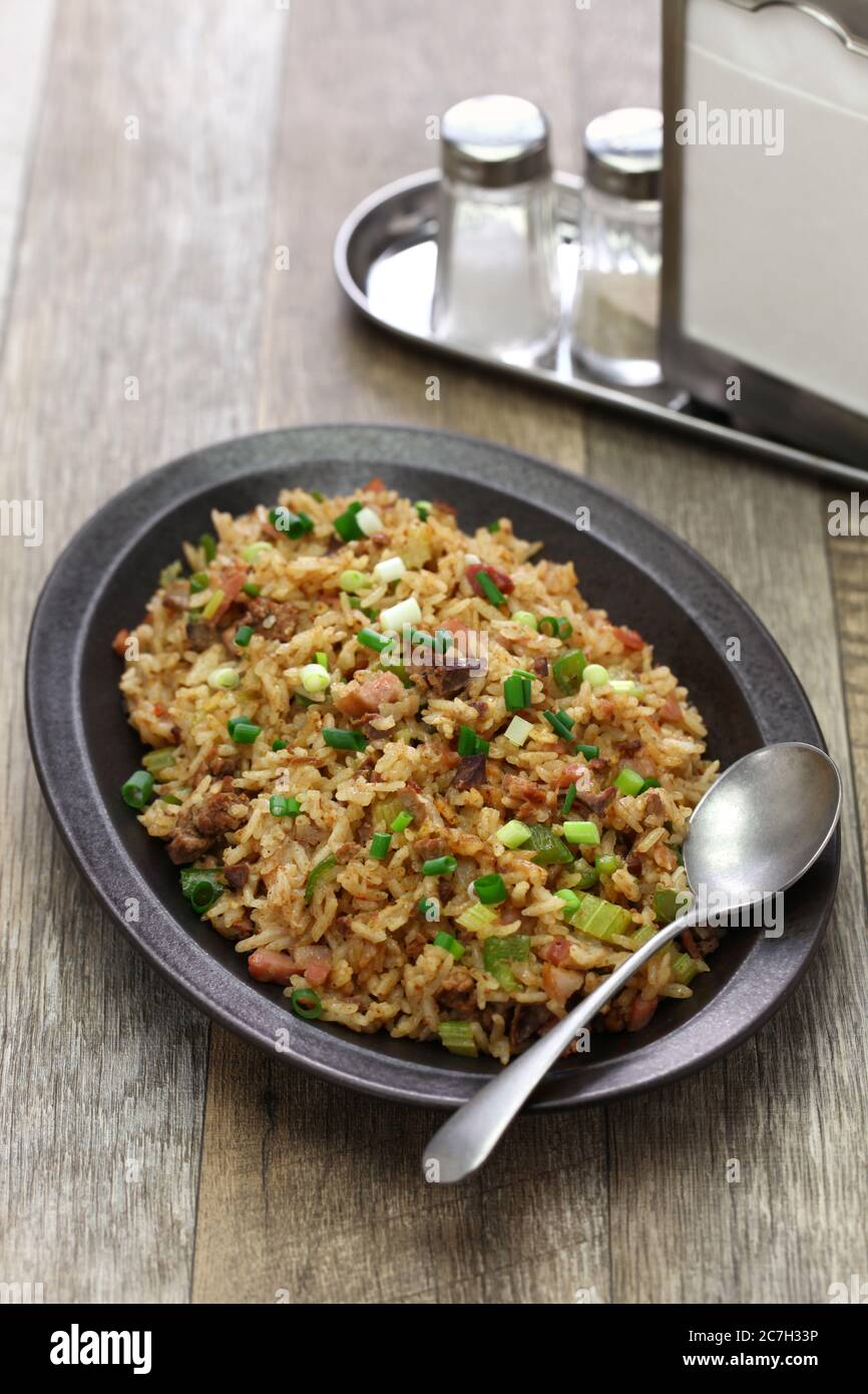 classico riso sporco cajun, cibo del sud Foto Stock