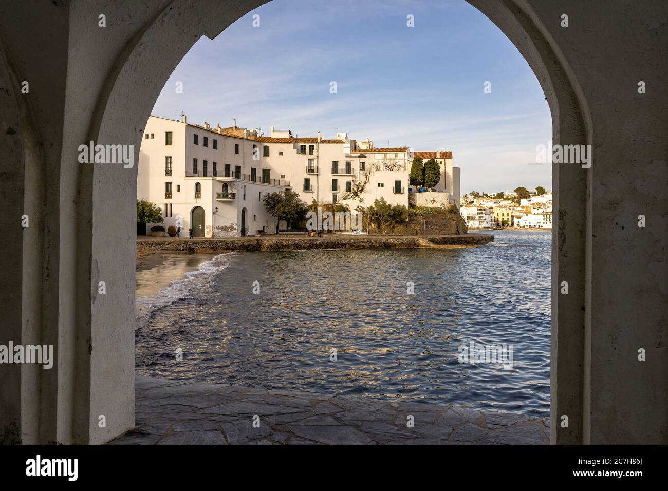 Europa, Spagna, Catalogna, Girona, Alt Empordà, Cadaqués, vista sulla baia di Cadaqués Foto Stock