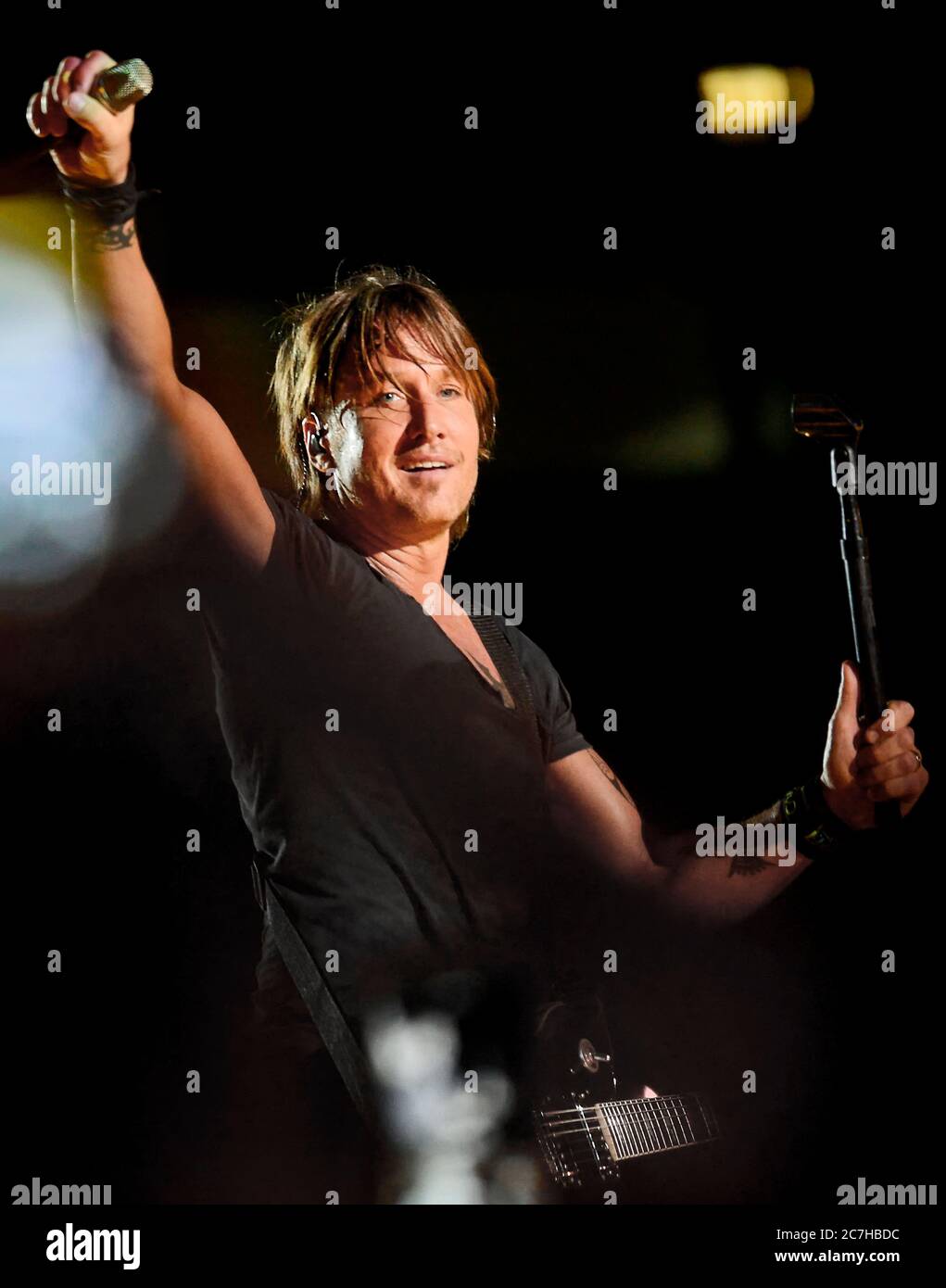 Country Music Star Kieth Urban sul palco al CMA Festival di Nashville, Tennessee. Foto Stock