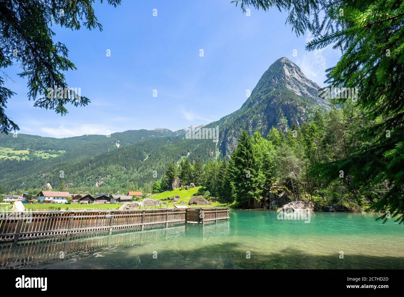 Europa, Austria, Tirolo, Alpi di Ötztal, Ötztal, Habicher vedere sullo sfondo della montagna Foto Stock