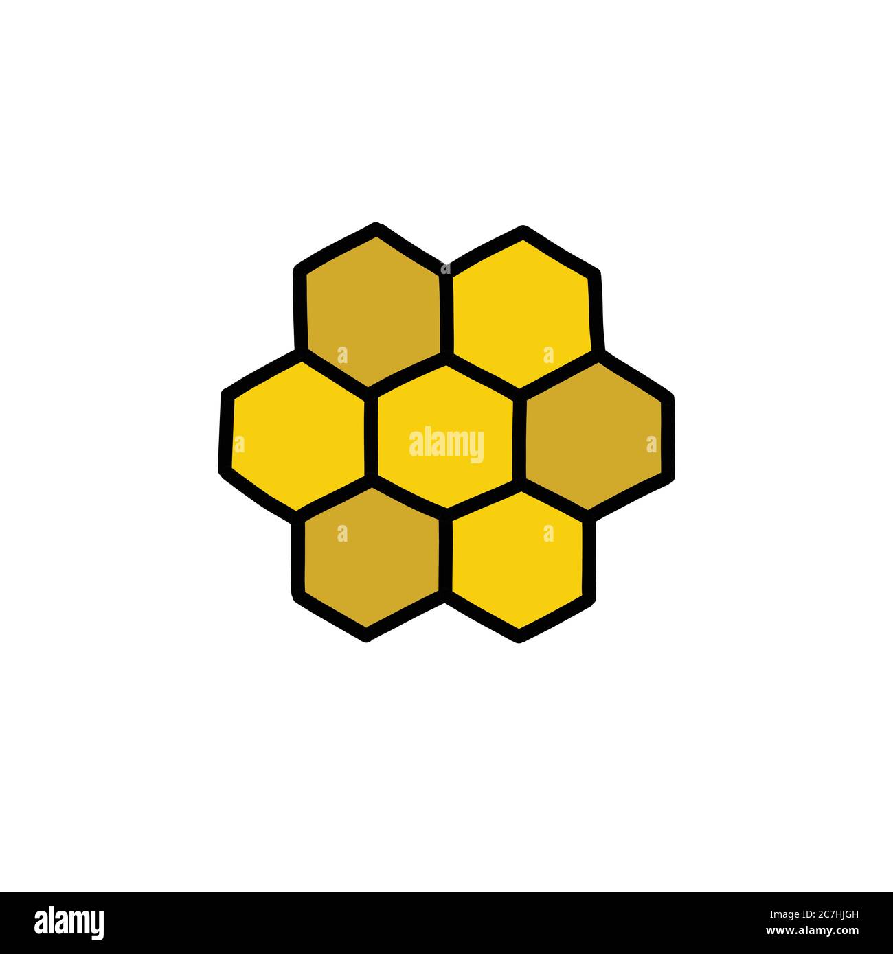 icona a forma di doodle a nido d'ape, illustrazione vettoriale Illustrazione Vettoriale