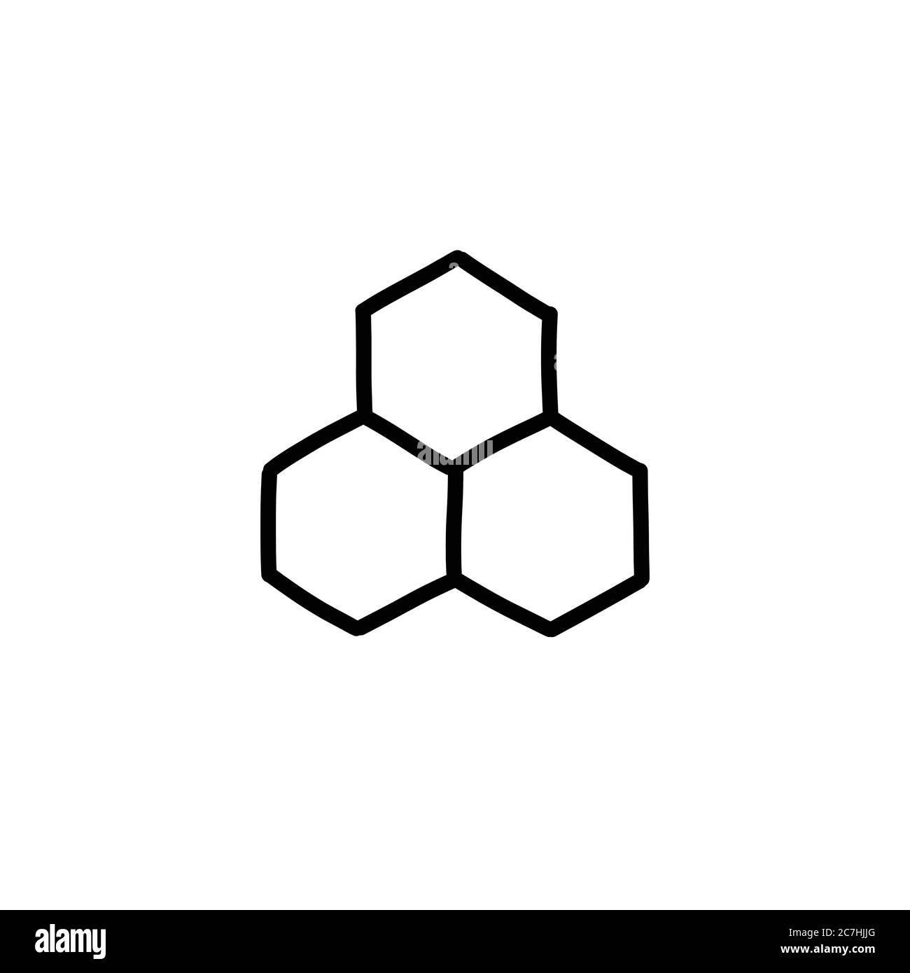 icona a forma di doodle a nido d'ape, illustrazione vettoriale Illustrazione Vettoriale